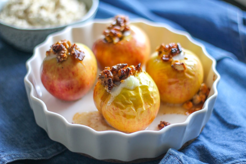 ugnsbakade äpplen cashewgrädde paleo vegan mjölkfri sockerfri
