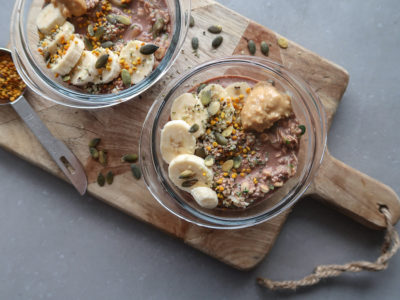 over night oats banan kakao
