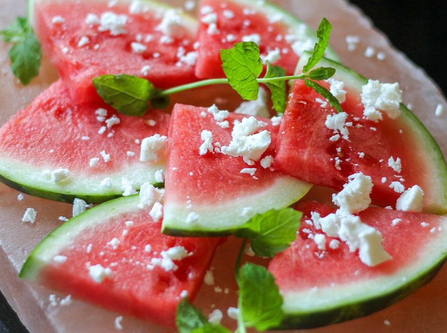 vattenmelon fetaost saltsten
